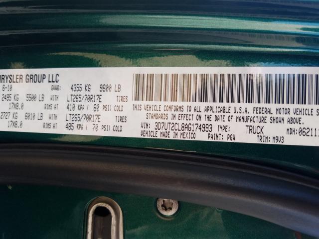 2010 DODGE RAM 2500 3D7UT2CL8AG174993