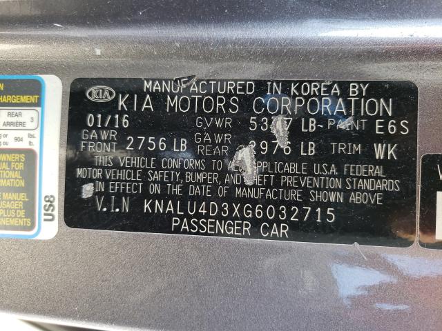 2016 KIA K900 KNALU4D3XG6032715