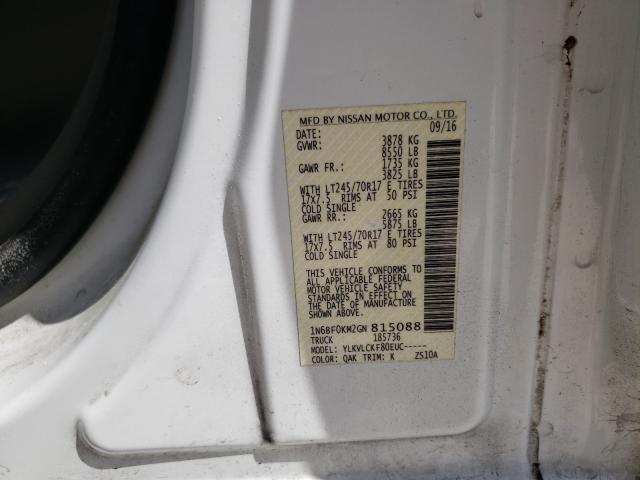 2016 NISSAN NV 1500 S 1N6BF0KM2GN815088