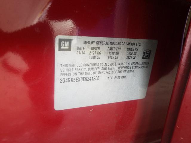 2014 BUICK REGAL 2G4GK5EX0E9241206