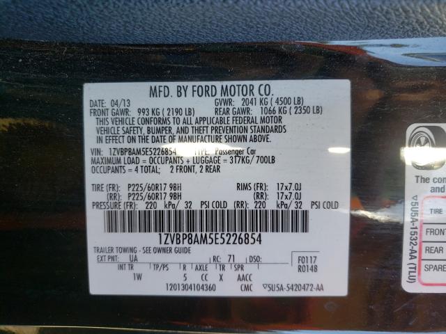 2014 FORD MUSTANG 1ZVBP8AM5E5226854