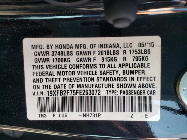 2015 HONDA CIVIC SE 19XFB2F75FE263072