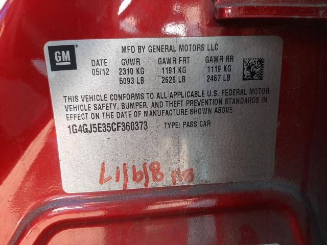 2012 BUICK LACROSSE T 1G4GJ5E35CF360373