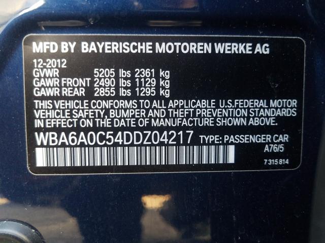 2013 BMW 640 I WBA6A0C54DDZ04217