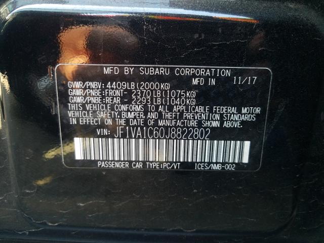 2018 SUBARU WRX PREMIU - JF1VA1C60J8822802