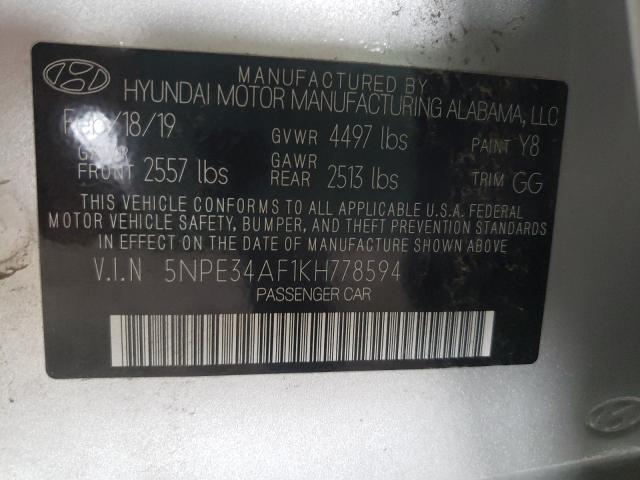2019 HYUNDAI SONATA LIM 5NPE34AF1KH778594