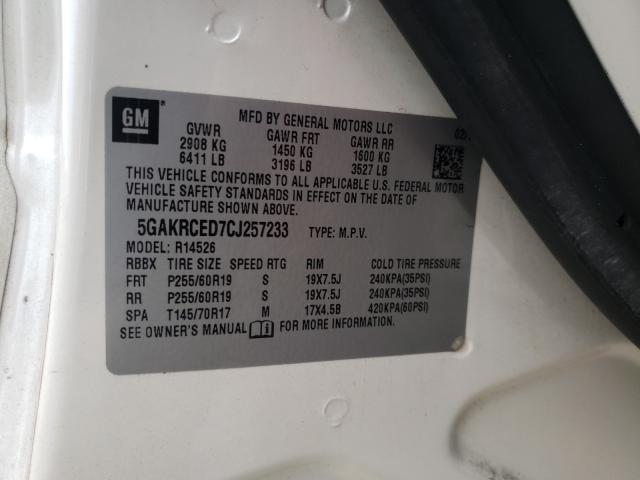 2012 BUICK ENCLAVE 5GAKRCED7CJ257233