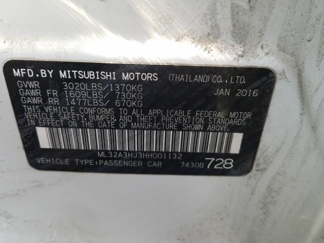 2017 MITSUBISHI MIRAGE ES ML32A3HJ3HH001132