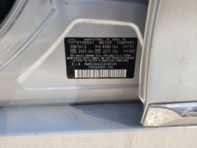 2012 HYUNDAI SONATA KMHEC4A43CA038144