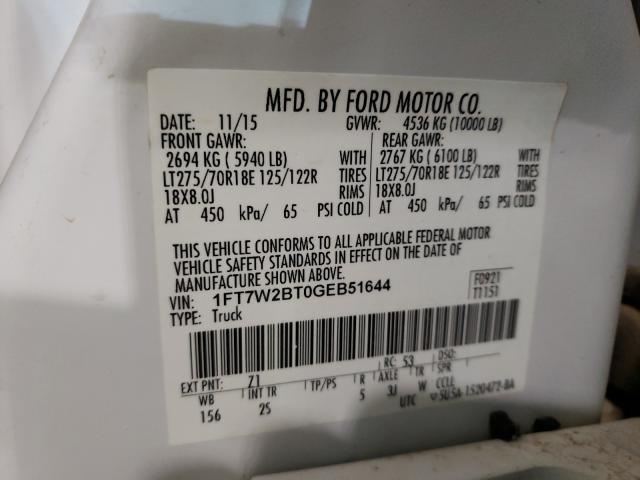 2016 FORD F250 4X4 1FT7W2BT0GEB51644