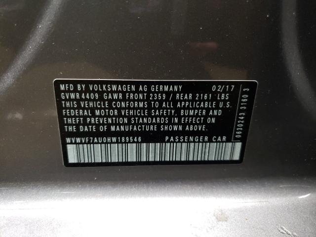2017 VOLKSWAGEN GOLF R WVWVF7AU0HW189546