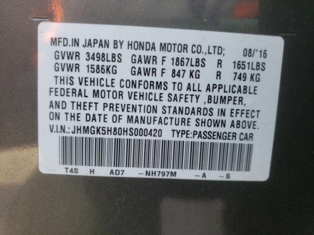 2017 HONDA FIT EX JHMGK5H80HS000420