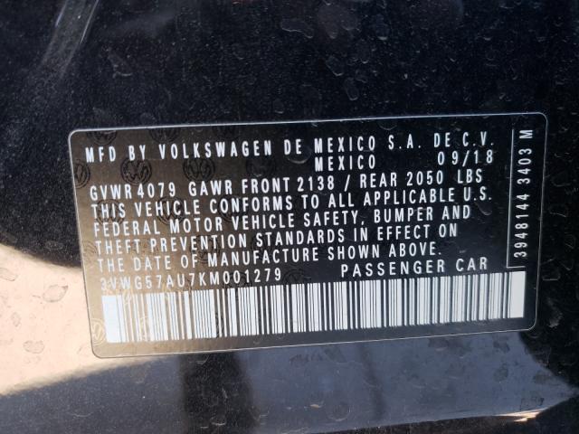 2019 VOLKSWAGEN GOLF S 3VWG57AU7KM001279