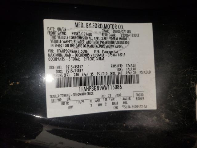 2010 FORD FOCUS SES 1FAHP3GN9AW115086