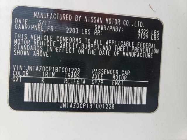 2011 NISSAN LEAF SV JN1AZ0CP1BT001228