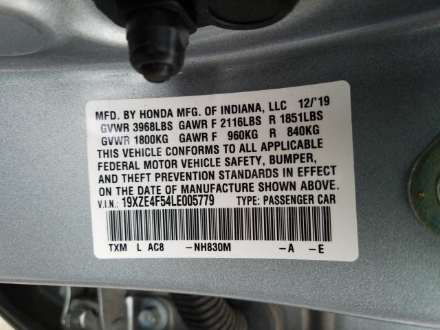 2020 HONDA INSIGHT EX 19XZE4F54LE005779