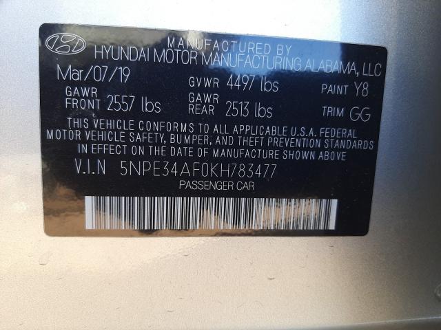 2019 HYUNDAI SONATA LIM 5NPE34AF0KH783477