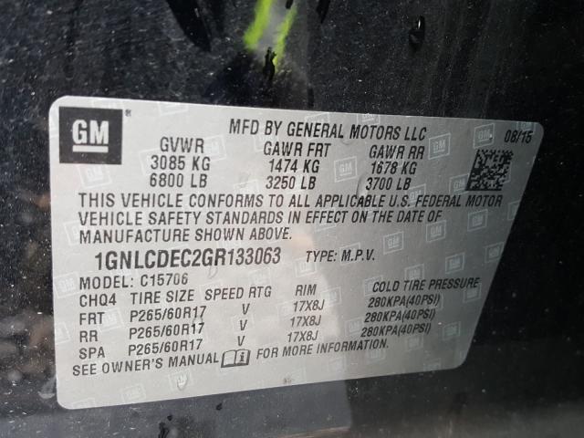 2016 CHEVROLET TAHOE POLI 1GNLCDEC2GR133063