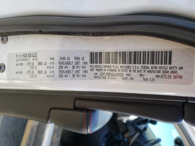 2016 JEEP CHEROKEE T 1C4PJMBS4GW124524