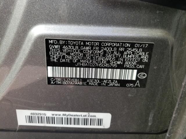 2017 LEXUS IS 200T JTHBA1D27H5045795