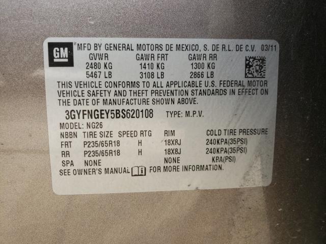 2011 CADILLAC SRX 3GYFNGEY5BS620108