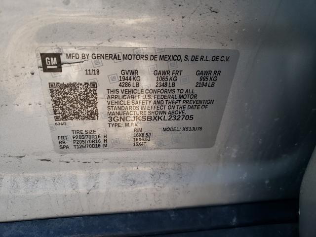 2019 CHEVROLET TRAX LS 3GNCJKSBXKL232705