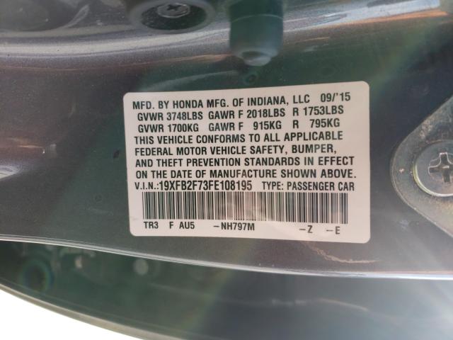 2015 HONDA CIVIC SE 19XFB2F73FE108195