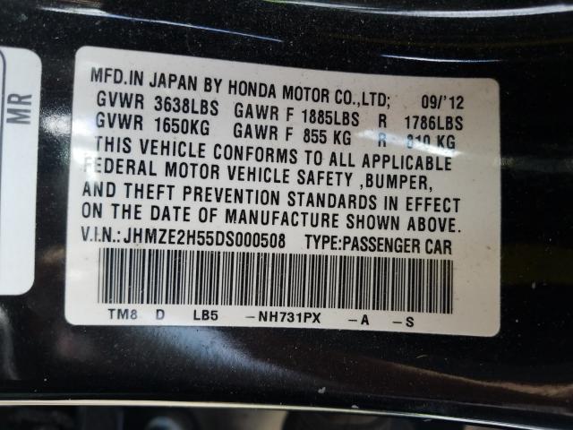 2013 HONDA INSIGHT LX JHMZE2H55DS000508
