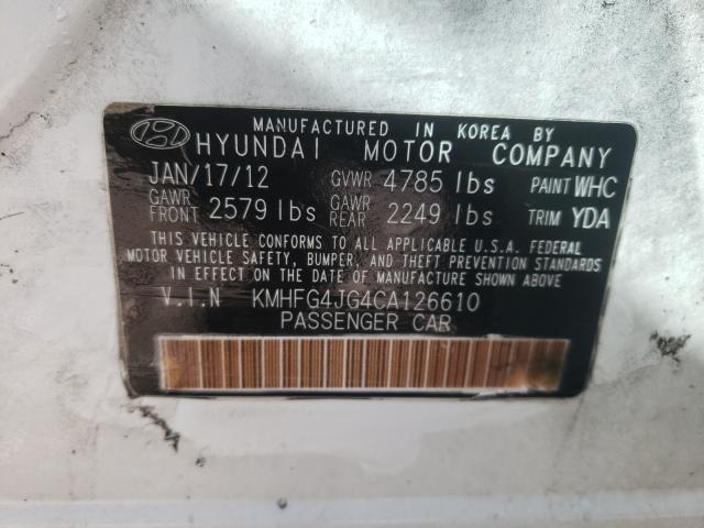 2012 HYUNDAI AZERA GLS KMHFG4JG4CA126610