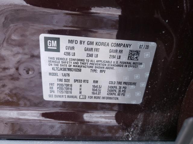 2021 CHEVROLET TRAX LS KL7CJKSB7MB310268