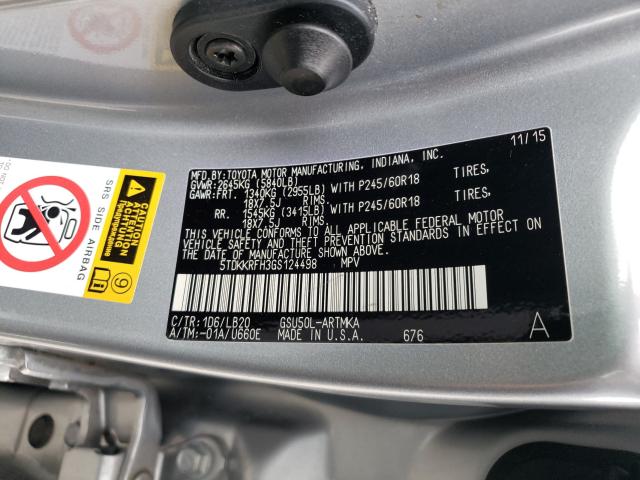 2016 TOYOTA HIGHLANDER 5TDKKRFH3GS124498