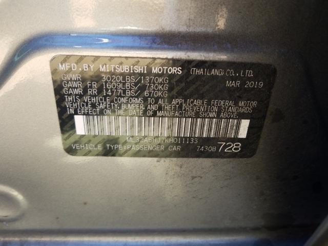 2019 MITSUBISHI MIRAGE LE ML32A5HJ7KH011133