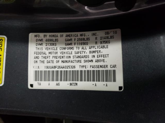 2010 ACURA TL 19UUA8F26AA025326