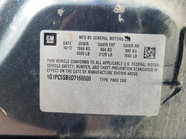 2013 CHEVROLET CRUZE LT - 1G1PC5SB9D7166508