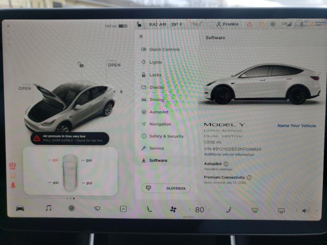 2021 TESLA MODEL Y 5YJYGDEE3MF089824