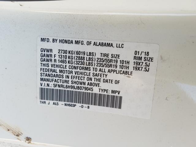 2018 HONDA ODYSSEY EL 5FNRL6H99JB079045