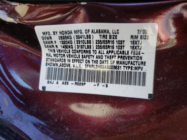 2010 HONDA ODYSSEY 5FNRL3H69AB005631