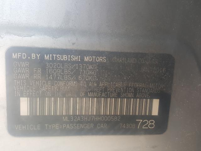2017 MITSUBISHI MIRAGE ES ML32A3HJ7HH000582