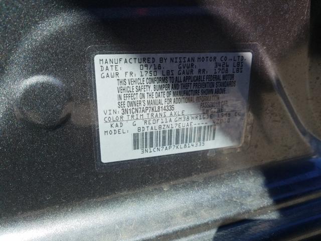 2019 NISSAN VERSA S 3N1CN7AP7KL814335