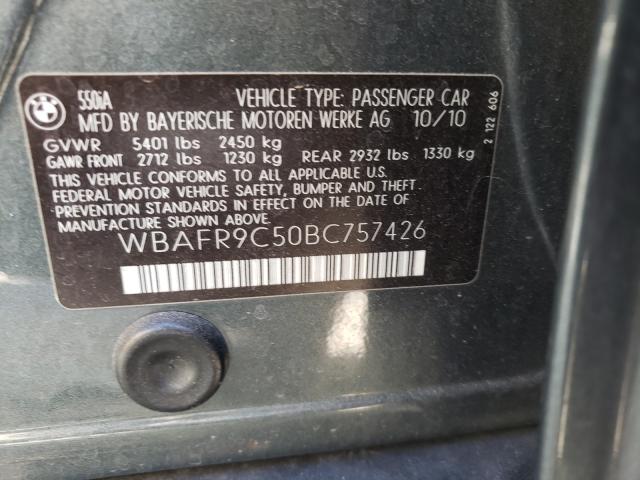 2011 BMW 550 I WBAFR9C50BC757426