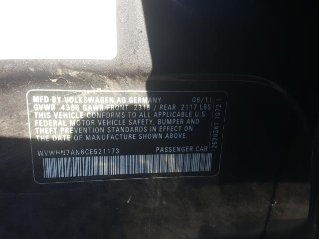 2012 VOLKSWAGEN CC LUXURY WVWHN7AN6CE521173