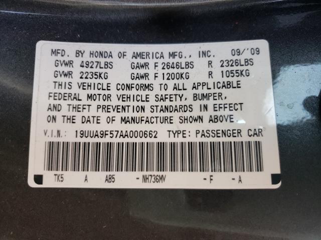 2010 ACURA TL 19UUA9F57AA000662