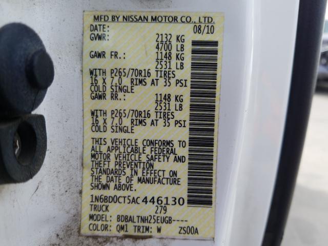 2010 NISSAN FRONTIER K 1N6BD0CT5AC446130
