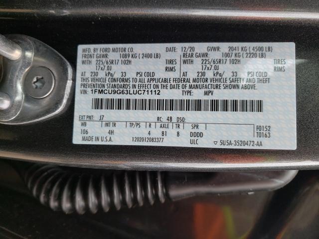 2020 FORD ESCAPE SE 1FMCU9G63LUC71112