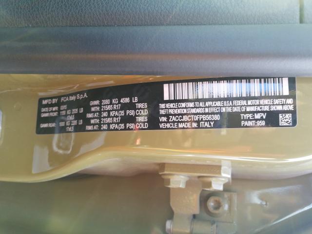2015 JEEP RENEGADE T ZACCJBCT0FPB56380