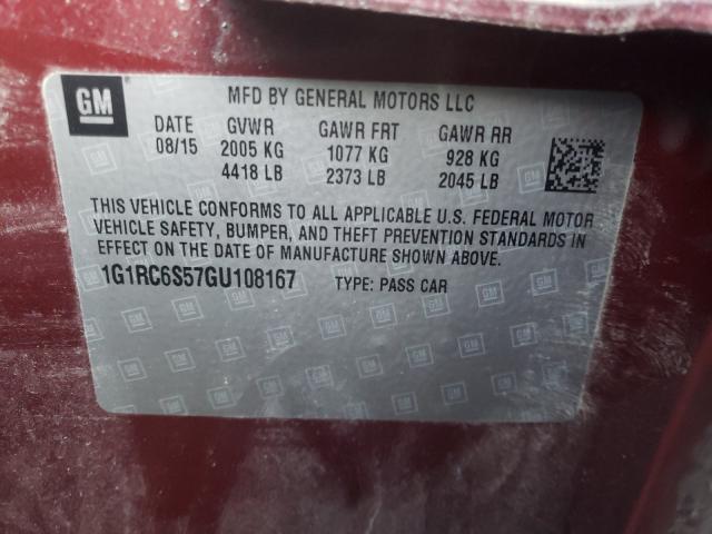 2016 CHEVROLET VOLT LT 1G1RC6S57GU108167