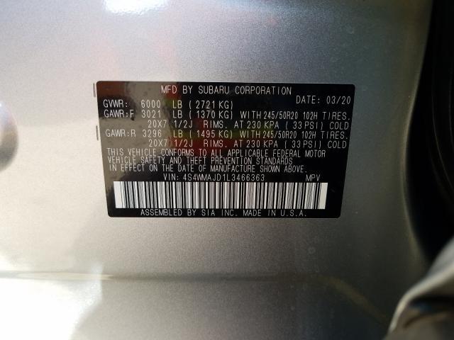 2020 SUBARU ASCENT LIM 4S4WMAJD1L3466363