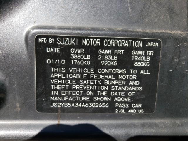 2010 SUZUKI SX4 JS2YB5A34A6302656
