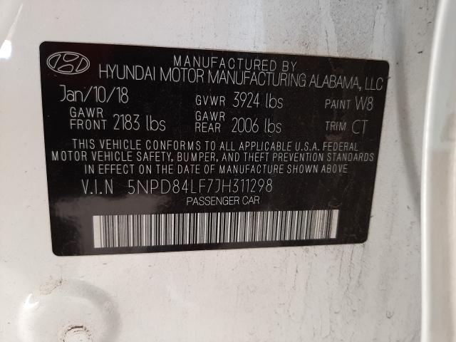 2018 HYUNDAI ELANTRA SE 5NPD84LF7JH311298