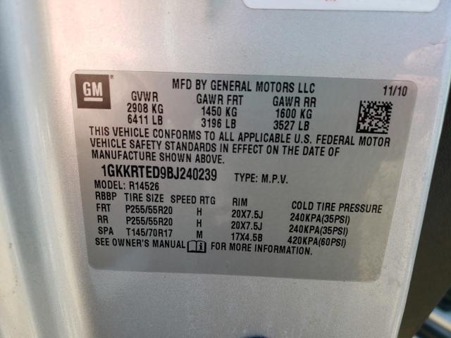 2011 GMC ACADIA DEN 1GKKRTED9BJ240239